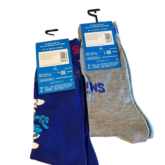 NWT 2 Pr Men’s Smurf Crew Socks - Picture 2 of 3